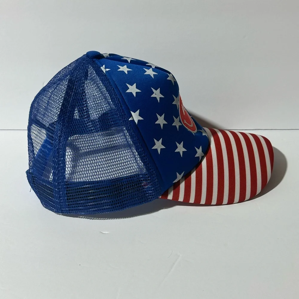 Stars and Stripes Smiley Face adjustable hat